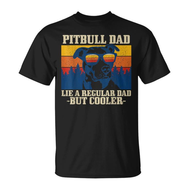 Pitbull Dad Vintage Dog Fathers Day Pitbull T-shirt