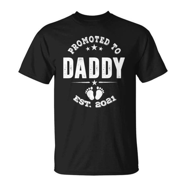 Promoted To Daddy 2021 Pregnancy Announcement Baby Shower Unisex T-Shirt
