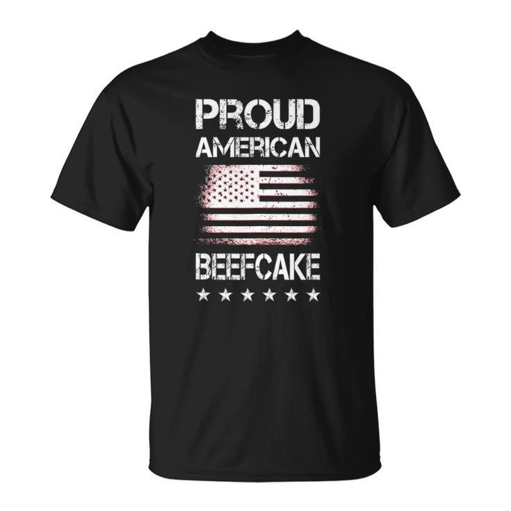 Proud American Beefcake Fourth Of July Patriotic Flag T-shirt