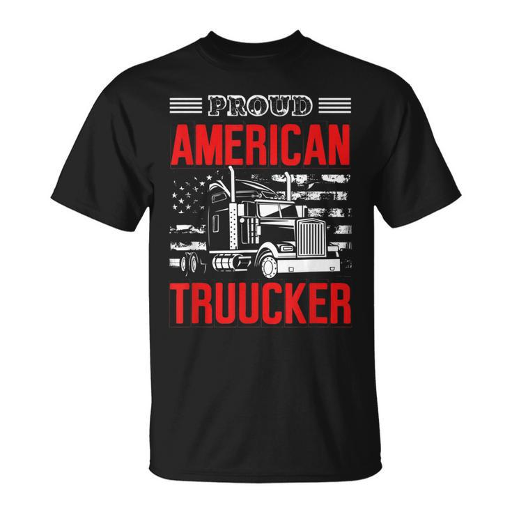 Proud American Trucker Patriotic Truck Driver Trucking T-shirt