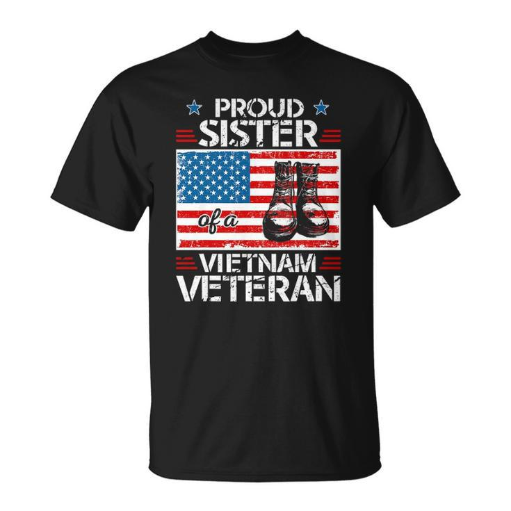 Proud Sister Of Vietnam Veteran Patriotic Usa Flag Military Unisex T-Shirt