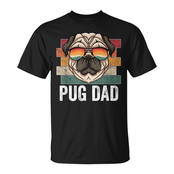 Pug Dog Dad Retro Style Apparel For Men Kids  Unisex T-Shirt