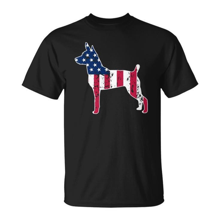 Rat Terrier Dog Lovers American Flag 4Th Of July Unisex T-Shirt