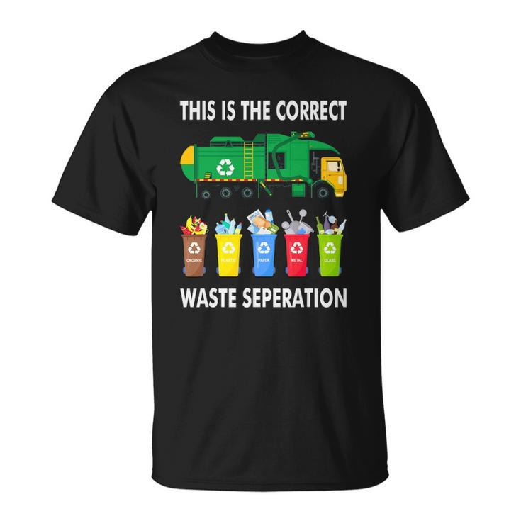 Recycling Trash Waste Separation Garbage Truck Unisex T-Shirt