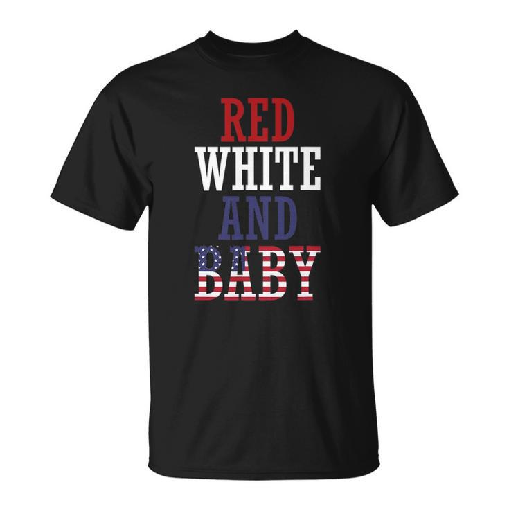 Red White And Baby 4Th July Pregnancy Announcement Unisex T-Shirt