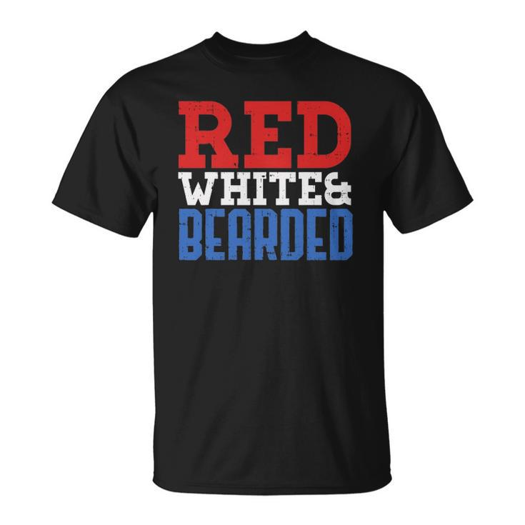 Red White And Bearded Funny 4Th Of July Pride Patriot Men Unisex T-Shirt