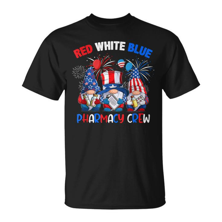 Red White Blue American Pharmacy Crew Gnome 4Th Of July  Unisex T-Shirt