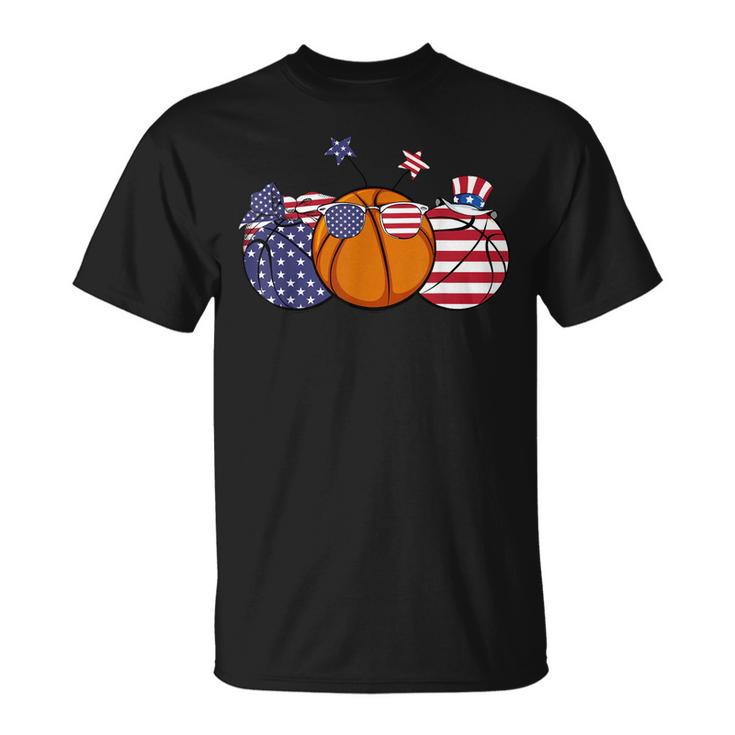 Red White Blue Basketball Lover Patriotic 4Th Of July Gifts  Unisex T-Shirt