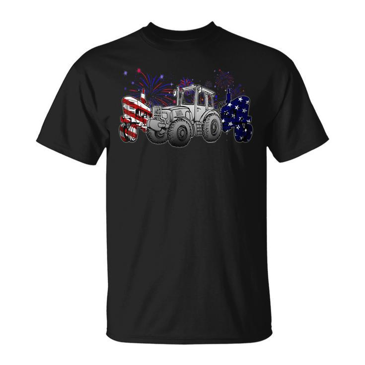 Red White Blue Tractor Usa Flag 4Th Of July Patriot Farmer  Unisex T-Shirt