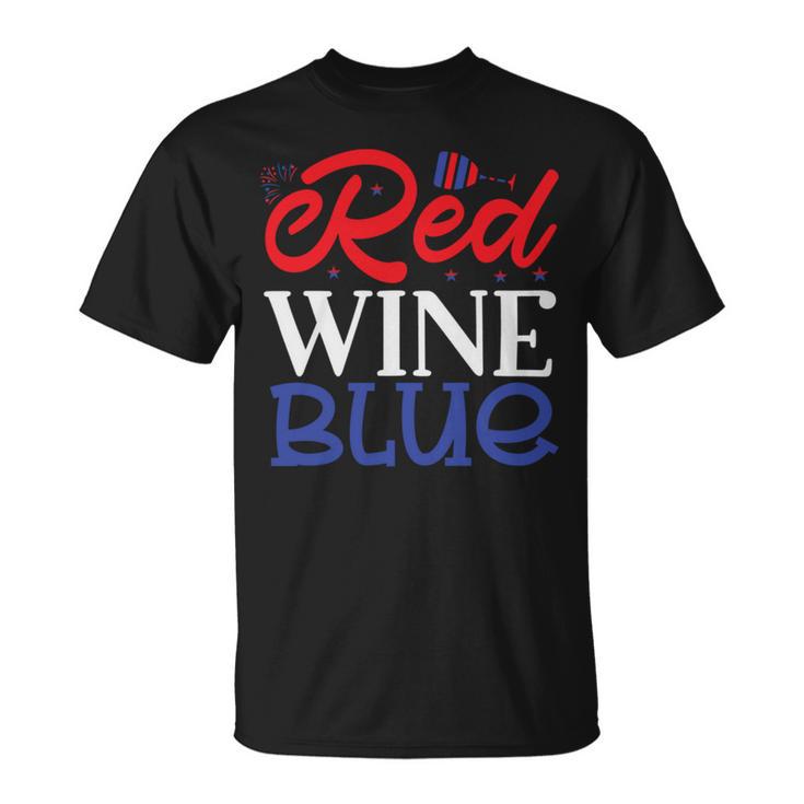 Red Wine  Blue  4Th Of July  Wine Red  White Blue Wine Glasses V2 Unisex T-Shirt