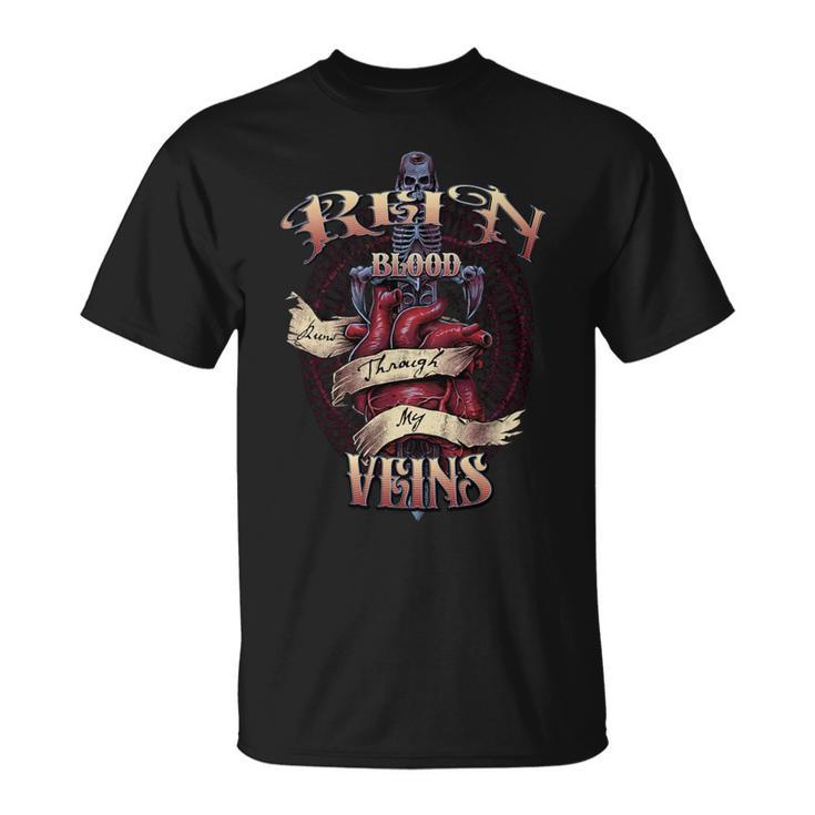 Rein Blood Runs Through My Veins Name Unisex T-Shirt