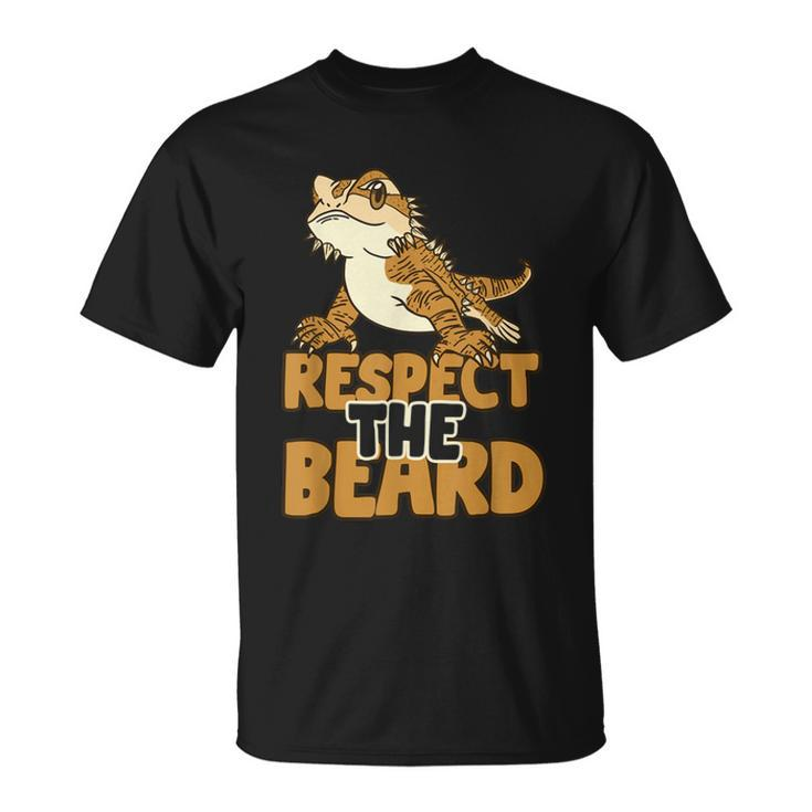 Respect The Beard Funny Bearded Dragon Lizard  Unisex T-Shirt