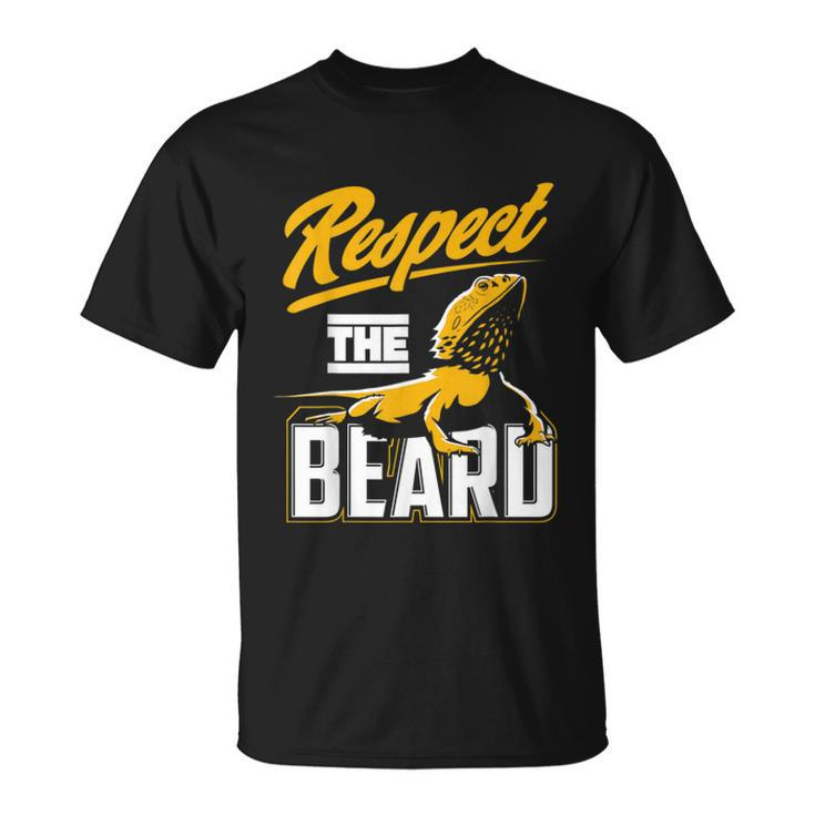 Respect The Beard Pogona & Bearded Dragon  Unisex T-Shirt