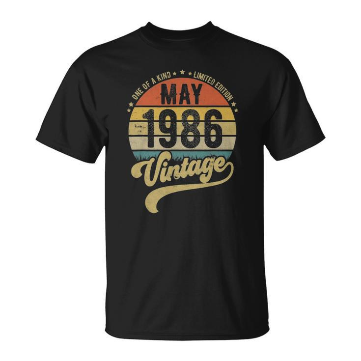 Retro 36Th Birthday Born In May 1986 Vintage Gift Unisex T-Shirt