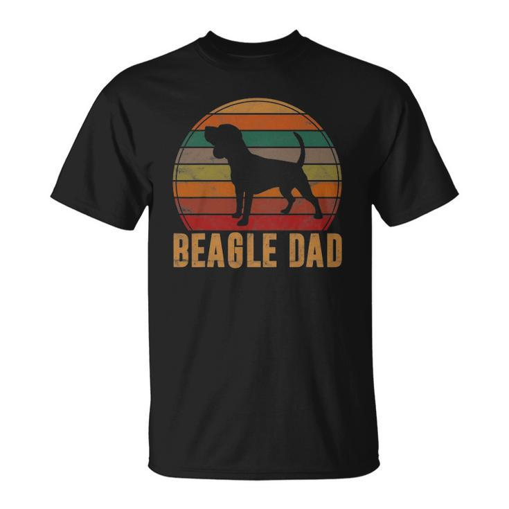 Retro Beagle Dad Gift Dog Owner Pet Tricolor Beagle Father Unisex T-Shirt
