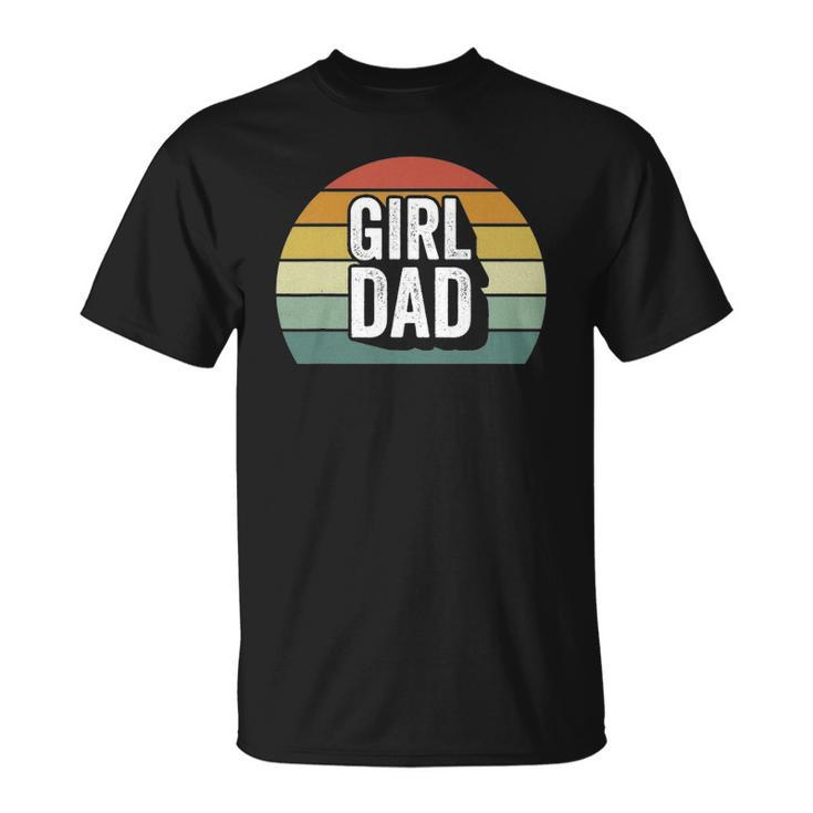 Retro Girl Dad  Proud Father Love Dad Of Girls Vintage Unisex T-Shirt