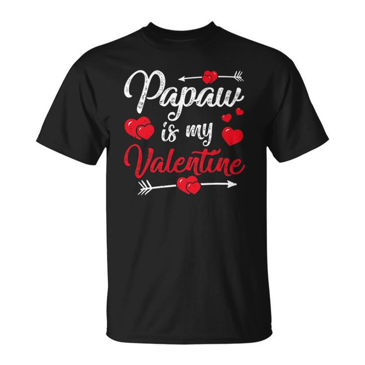 Retro Hearts Papaw Is My Valentines Day Fathers Day Unisex T-Shirt