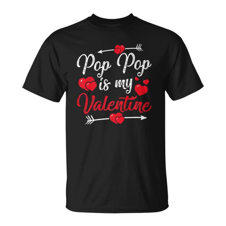 Retro Hearts Pop Pop Is My Valentines Day Fathers Day Unisex T-Shirt