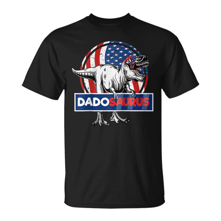 Retro Patriotic Dinosaur T Rex Dad Fathers Day 4Th Of July  Unisex T-Shirt