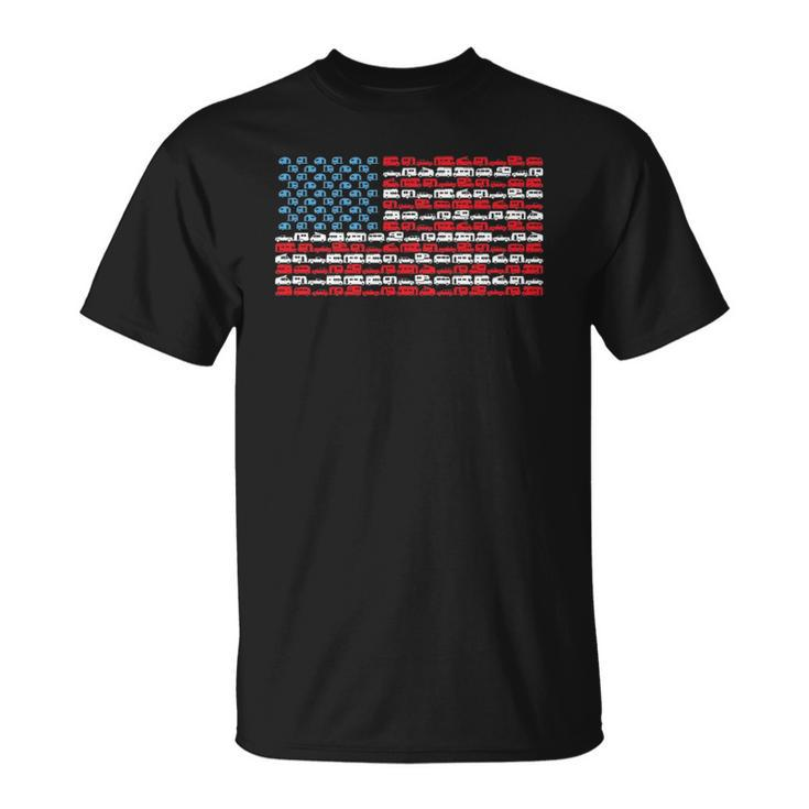 Retro Rv Design American Flag Independence Day Unisex T-Shirt