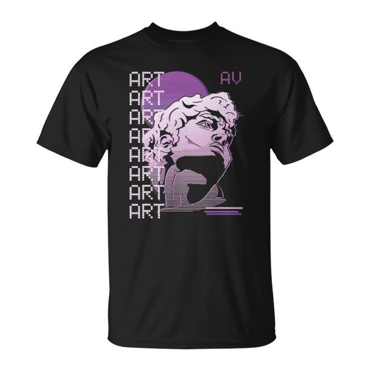 Retro Vaporwave Aesthetic Style David Greek Statue Art Unisex T-Shirt