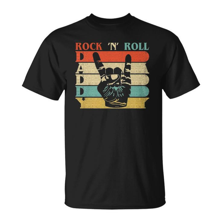 Retro Vintage Daddy Rock N Roll Heavy Metal Dad Gift Unisex T-Shirt