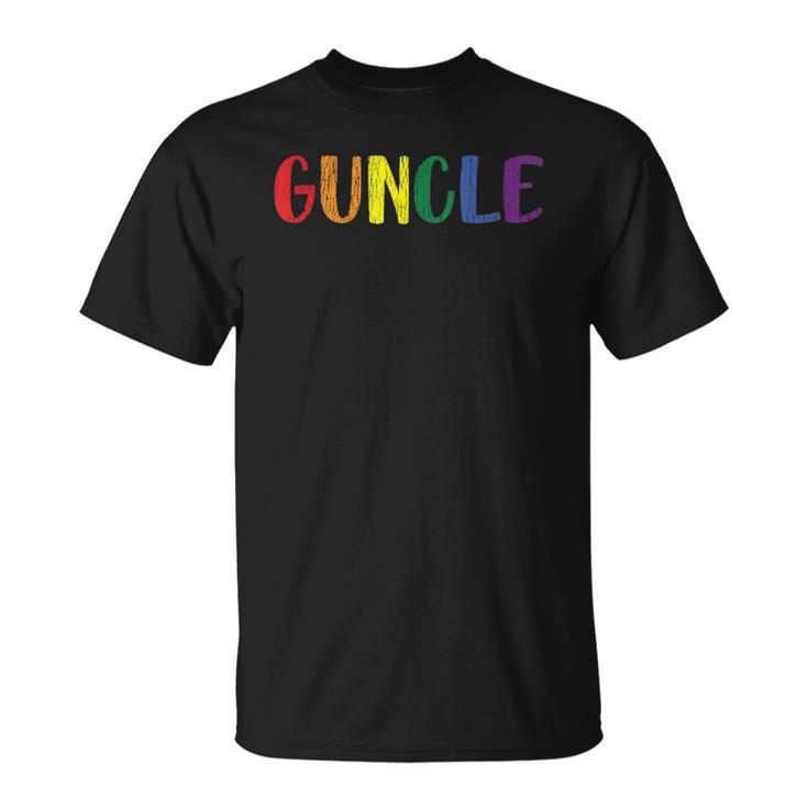 Retro Vintage Guncle Pride Uncle Gay Family Matching Lgbtq Unisex T-Shirt