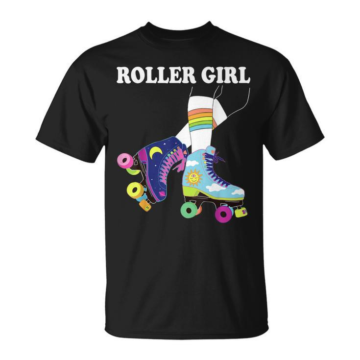 Roller Girl Vintage Seventies 70S Cool Retro Skates Skating T-shirt