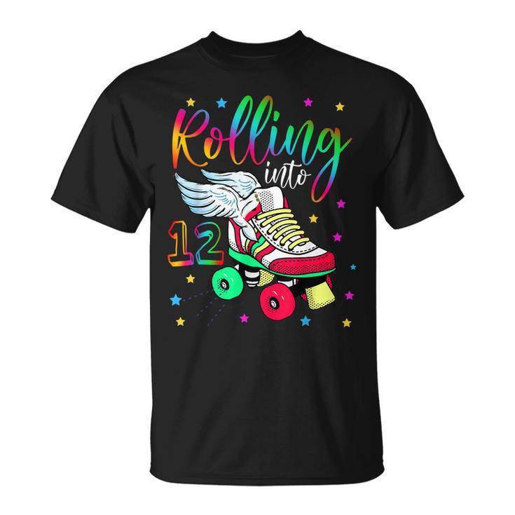 Rolling Into 12 Cool 12Th Birthday Roller Skating Girl Lover  Unisex T-Shirt