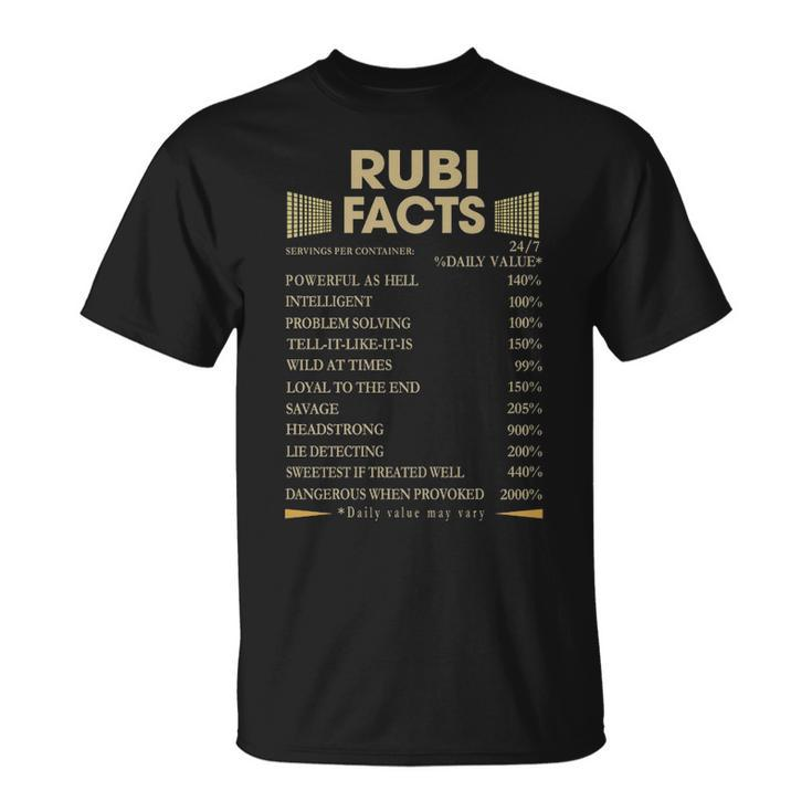 Rubi Name Rubi Facts T-Shirt