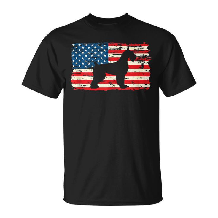 Schnauzer  For Dog Mom Dog Dad Usa Flag 4Th Of July  Unisex T-Shirt