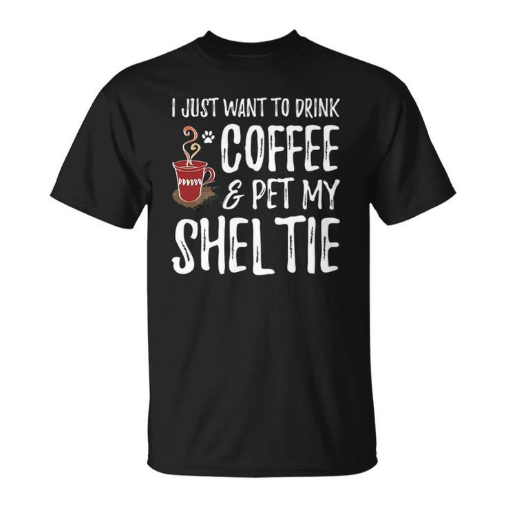 Sheltie Coffee Drinker Tees Unisex T-Shirt
