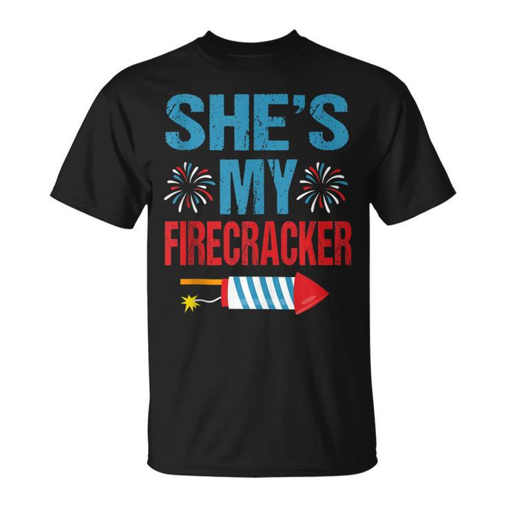 Shes My Firecracker His And Hers 4Th July  Couples  Unisex T-Shirt
