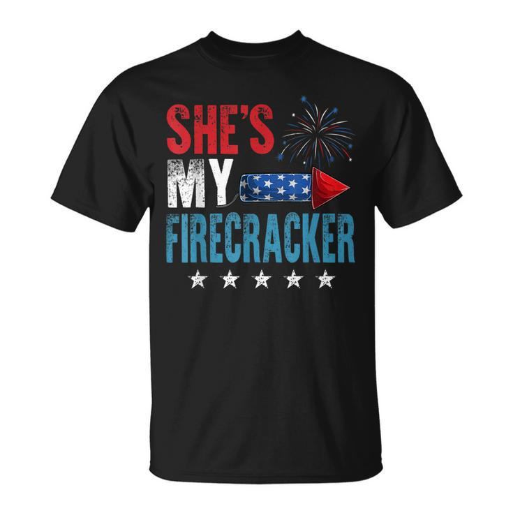 Shes My Firecracker His And Hers 4Th July Matching Couples  Unisex T-Shirt
