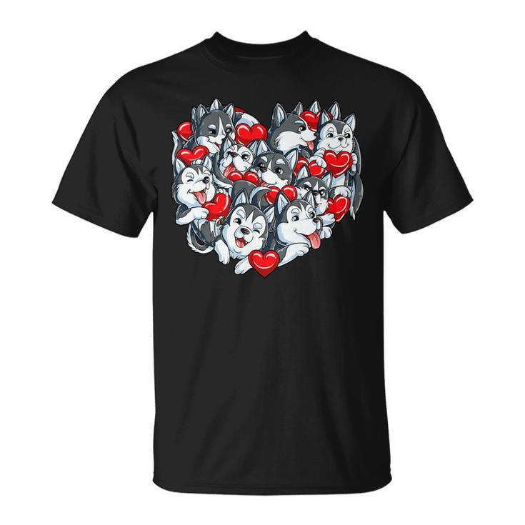 Siberian Husky Valentines Day Heart Kids Boys Girls Unisex T-Shirt