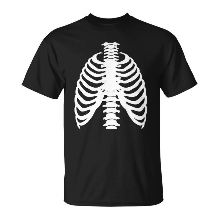Skeleton Rib Costume Halloween Skeleton Bones Costume Unisex T-Shirt