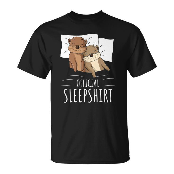 Sleeping Sea Otter Lover Napping Official Sleep Unisex T-Shirt