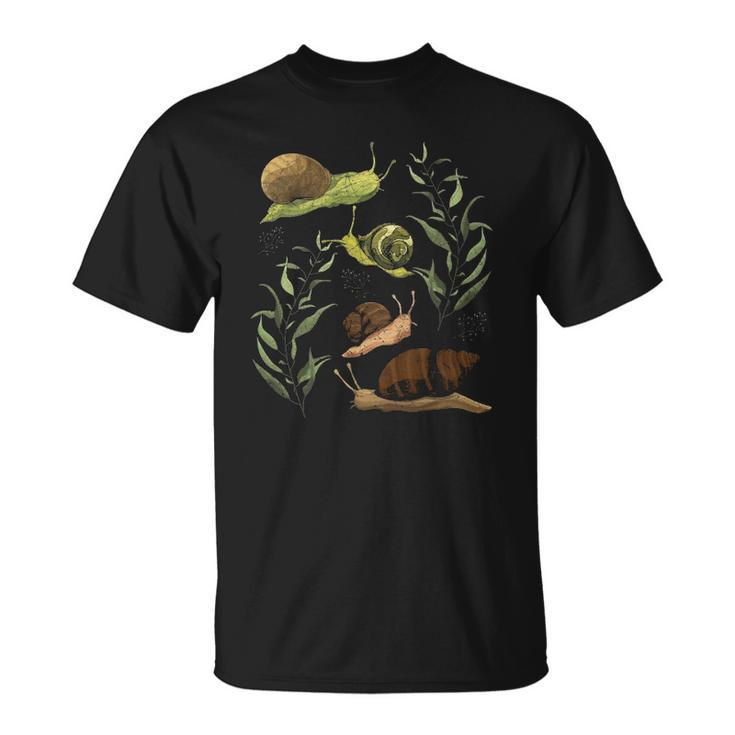 Sluggish Gastropod Nature Slug Animal Cottagecore Snail Unisex T-Shirt