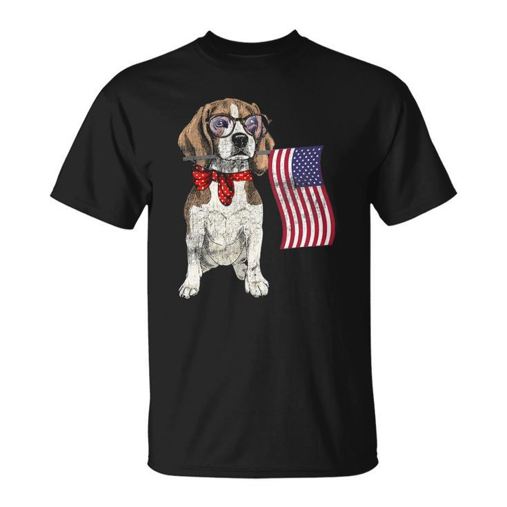 Smart Beagle Patriotic Memorial Day 4Th Of July Usa Flag Unisex T-Shirt