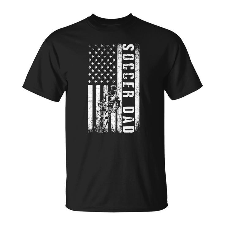 Soccer Dad Usa Flag Soccer Team Fan Daddy Fathers Day Unisex T-Shirt
