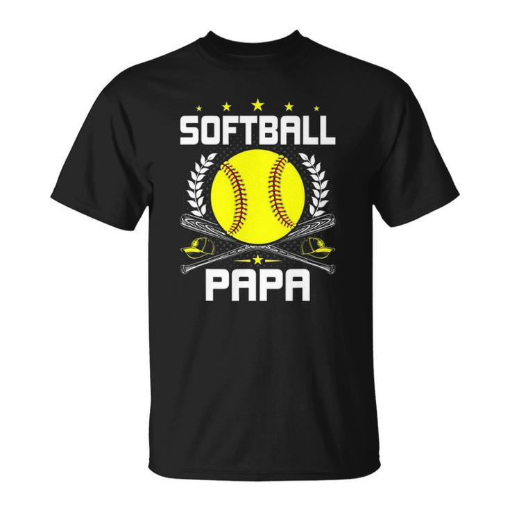 Softball Papa Baseball Lover Dad Unisex T-Shirt
