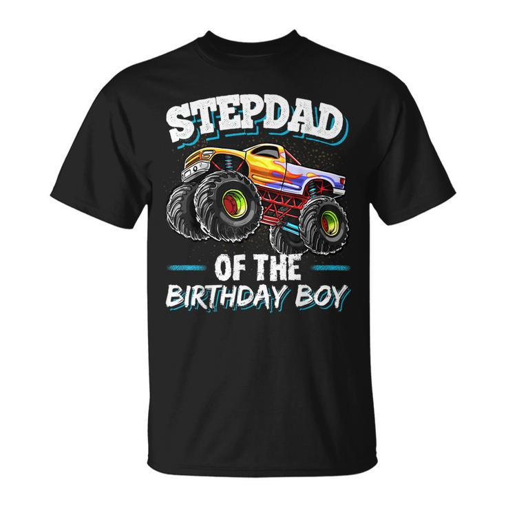 Stepdad Of The Birthday Boy Matching Family Monster Truck  Unisex T-Shirt