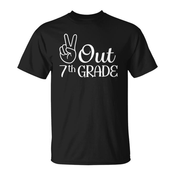 Summer Last Day Of School Graduation Peace Out 7Th Grade Unisex T-Shirt