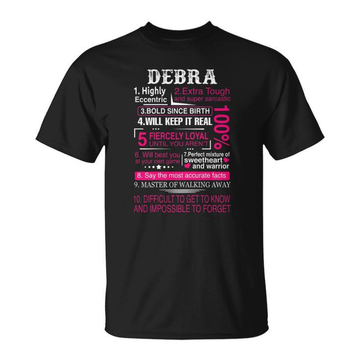Ten Facts About Women Debra First Name Gift Unisex T-Shirt