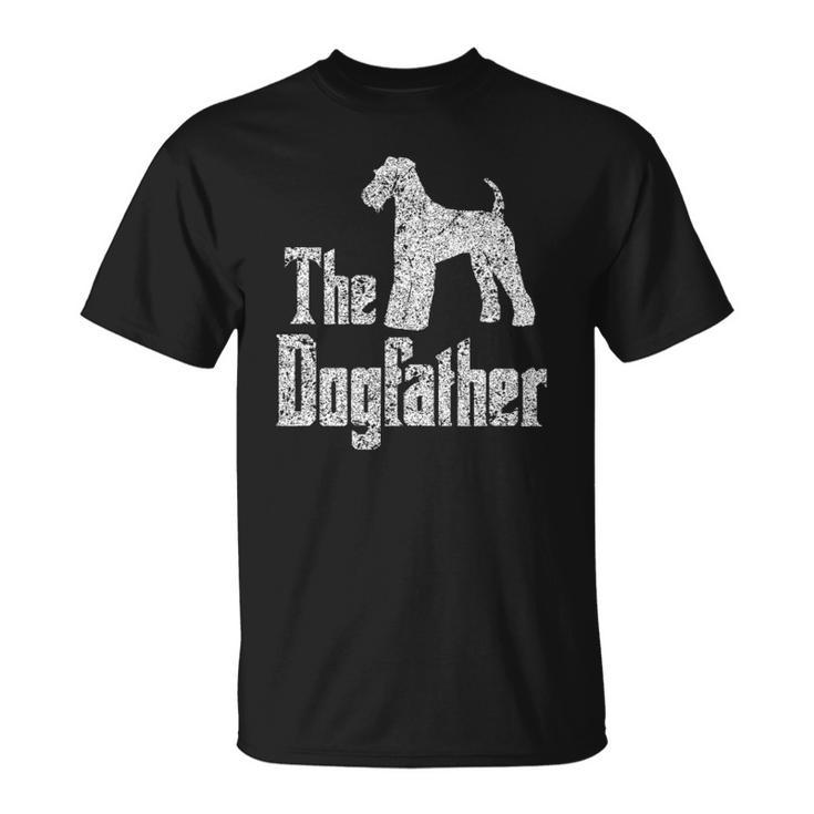 The Dogfather Airedale Terrier Silhouette Funny Dog Unisex T-Shirt