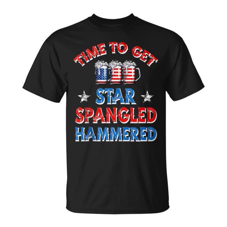 Time To Get Star Spangled Hammered 4Th Of July Beer Western  Unisex T-Shirt