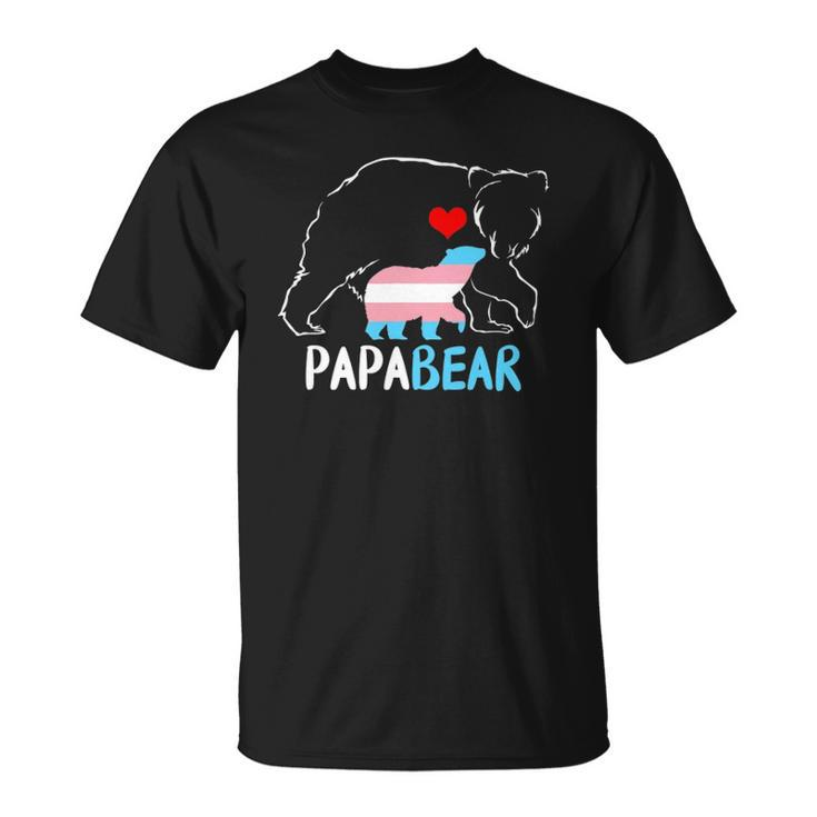 Trans Papa Bear Proud Dad Rainbow Transgender Fathers Day Unisex T-Shirt