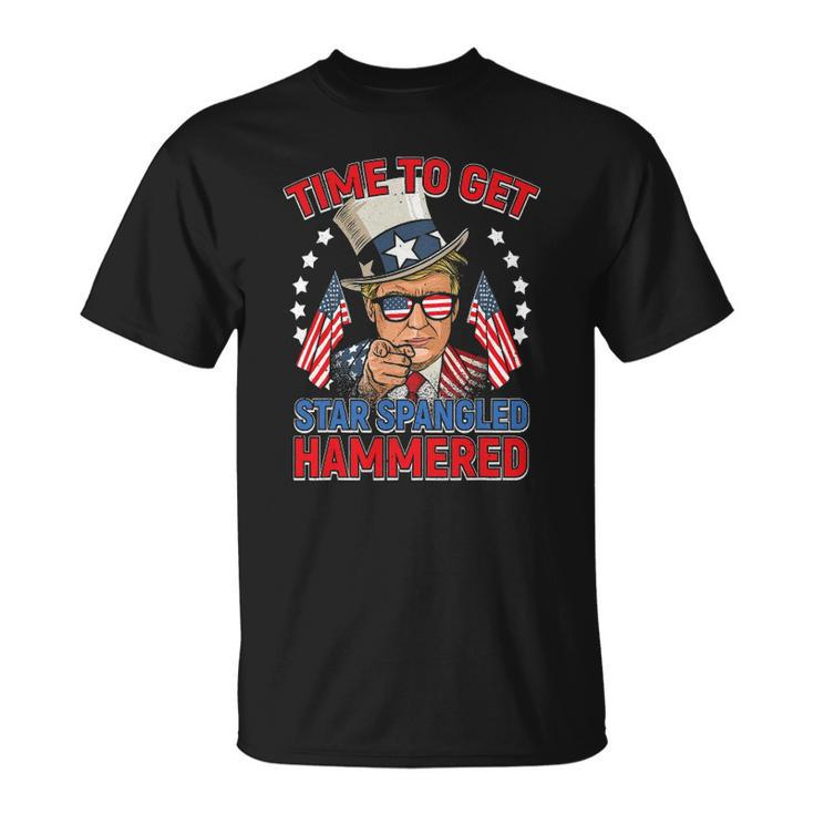 Trump 4Th Of July  Star Spangled Hammered Drinking Tee Unisex T-Shirt