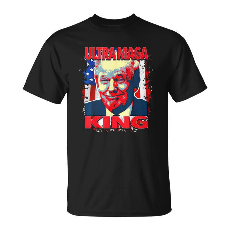 Trump President Ultra Maga King American Flag Unisex T-Shirt