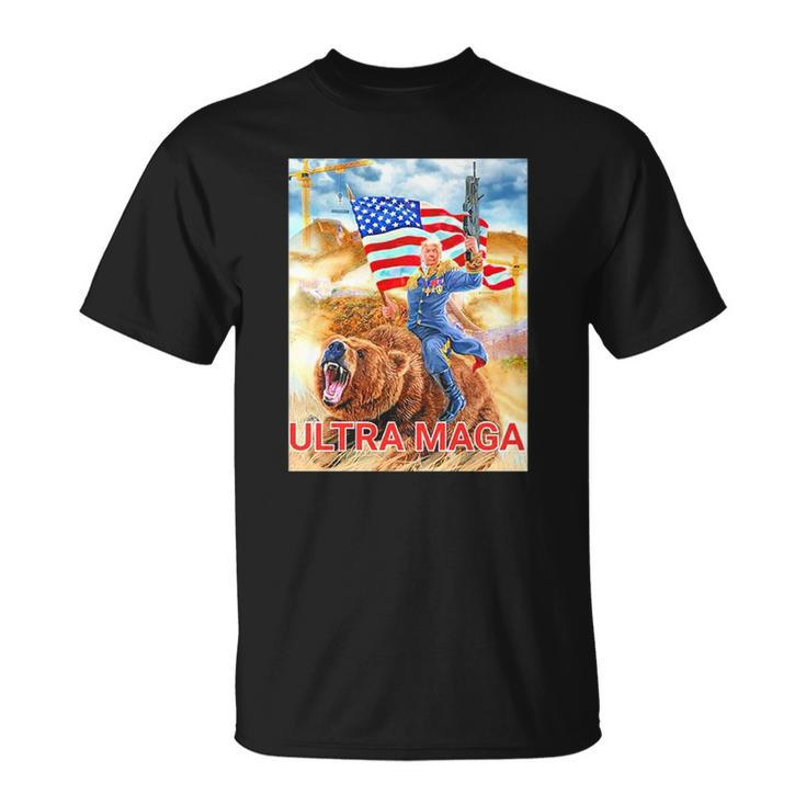 Trump Ultra Maga The Great Maga King Trump Riding Bear Unisex T-Shirt